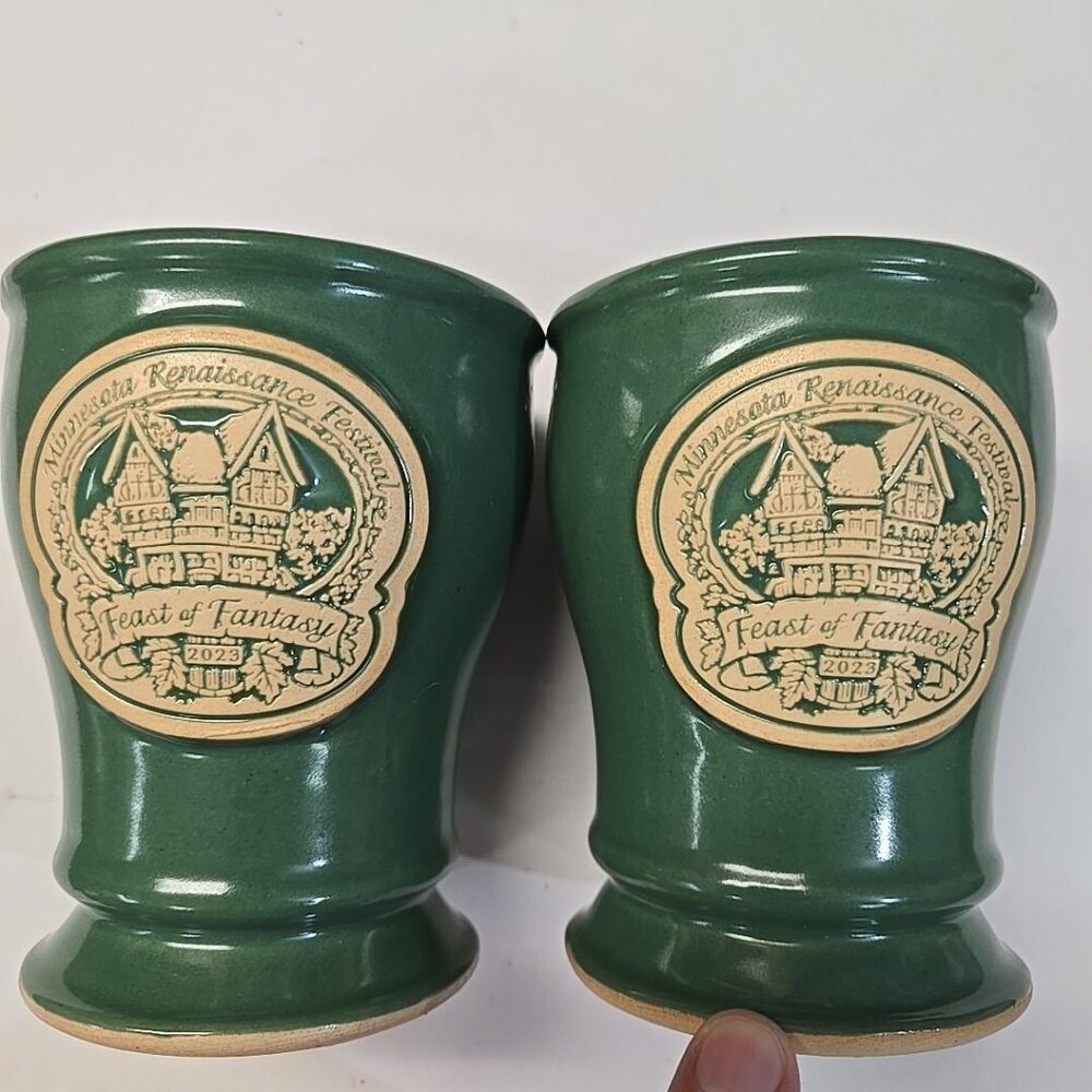 SET OF 2 Feast Of Fantasy Minnesota Renaissance Festival 2023 Cups Green